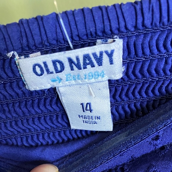 Old Navy Womens Dress Blue Sleeveless Casual Solid Cotton Lace size 14 - Picture 7 of 7